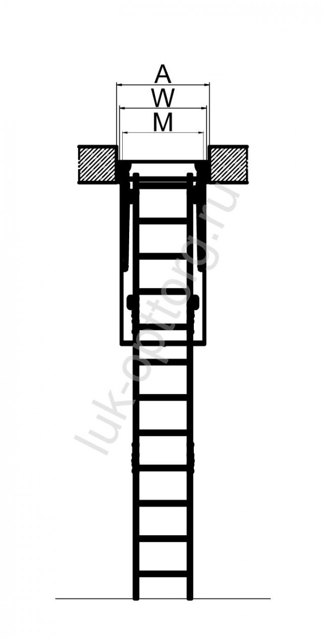 Чердачная лестница Fakro  LWS  Н=3050 мм