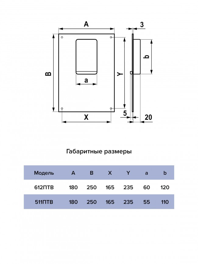 Площадка торцевая ПТВ фланец 55х110 вертикальная 180х250 пластик ERA