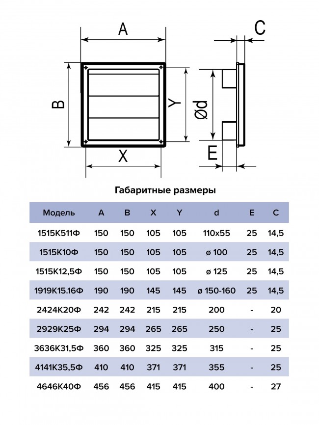 Выход стенной КФ фланец D200 жалюзи 242х242 ASA Gray ERA STREETLINE