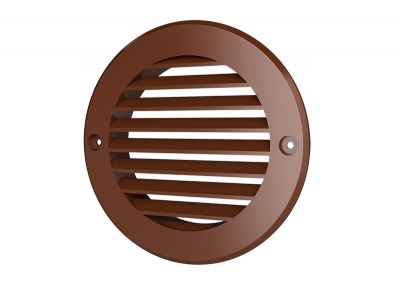 10РКН терр, Решетка наружная вентиляционная круглая D136 с фланцем D100, ASA, терракотовая