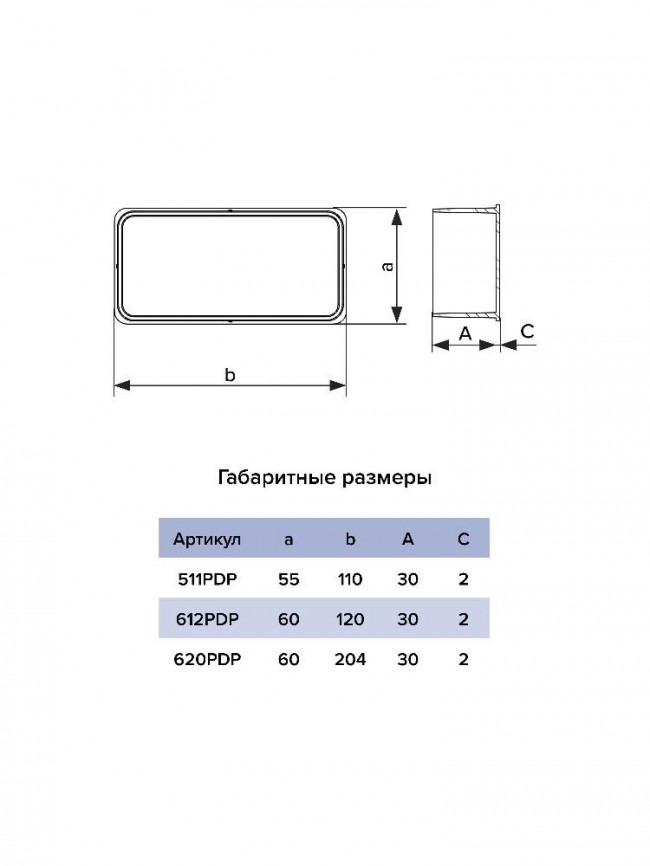 Заглушка PDP 50х110 пластик ERA