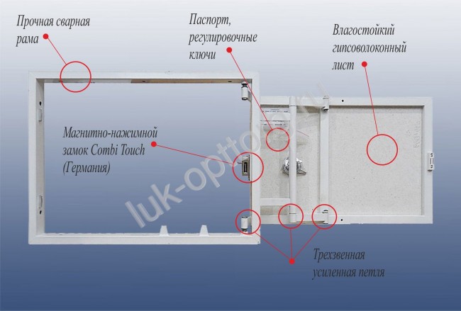 Люк под плитку Атлант-МН сдвижной 600*400 мм (sale)