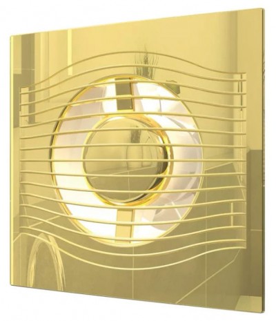 SLIM 4C Gold, Вентилятор осевой вытяжной с обратным клапаном D 100, декоративный